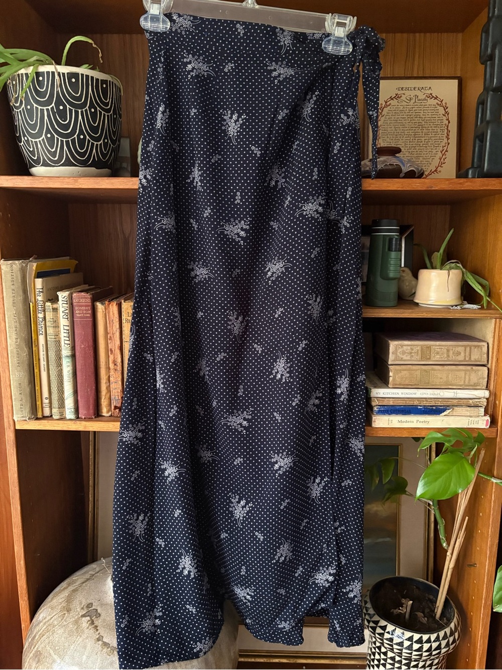 90s Vintage CottageCore Floral Maxi Wrap Skirt XS - Picture 5 of 6
